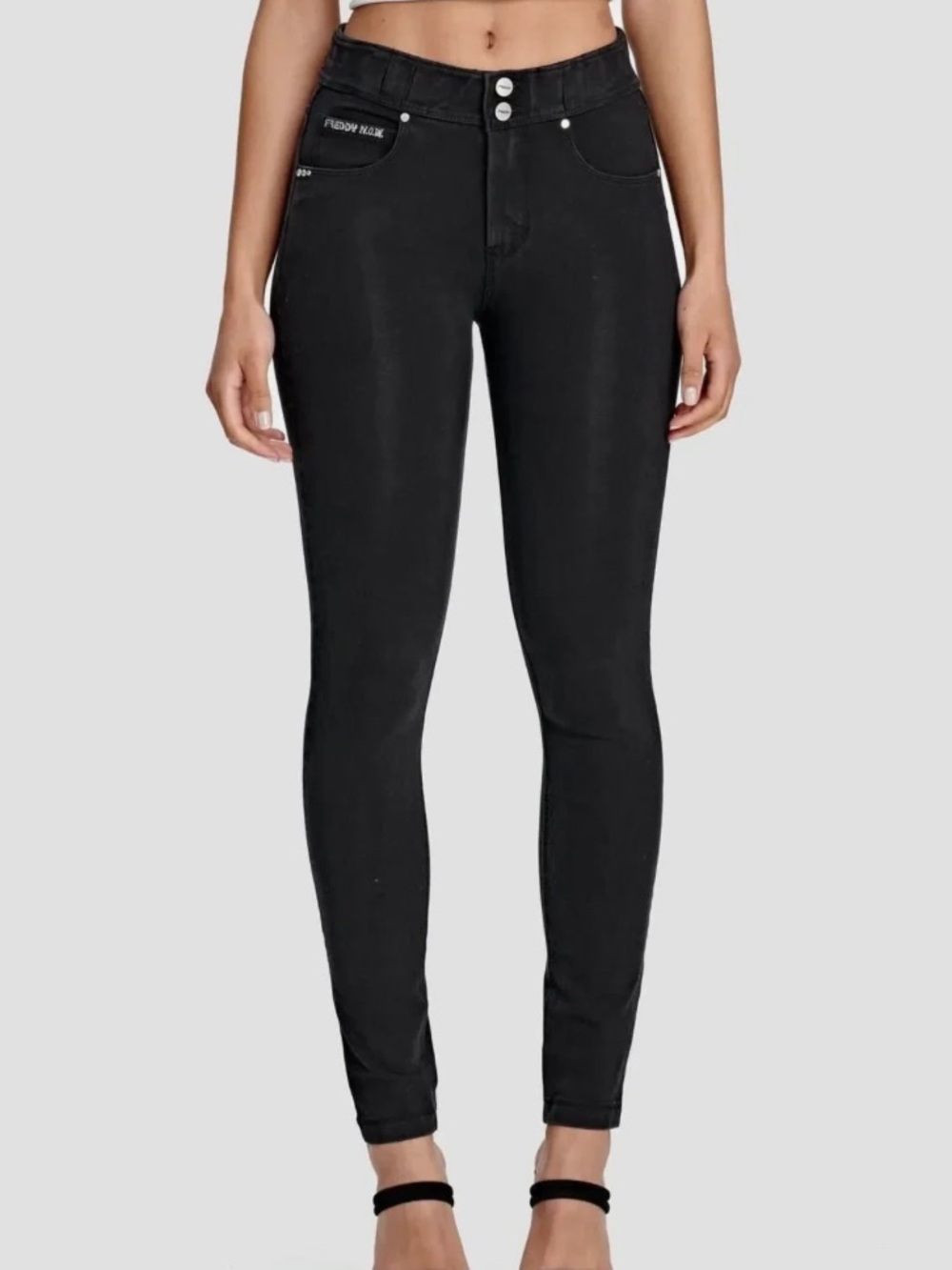 N.O.W. DENIM HIGH WAISTED FULL LENGTH BLACK FREDDYS SIZE 2 👖